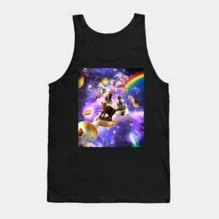 Space Cats Riding Hot Dogs Tank Top